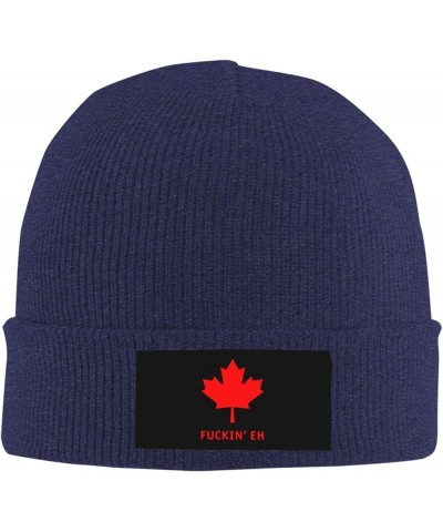 Winter Knit Hat Cap for Men Women, Fuckin'Eh Canada Unisex Beanie Hat Cuffed Skull Cap Warm Ski Hats Black Navy Blue $6.50 Sk...