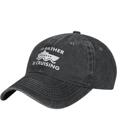 I'd Rather Be Cruising Slogan Cowboy Hats Unisex Adjustable Baseball Caps Black Black $12.16 Baseball Caps