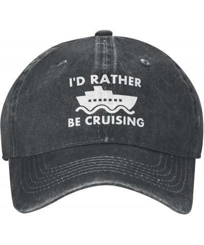 I'd Rather Be Cruising Slogan Cowboy Hats Unisex Adjustable Baseball Caps Black Black $12.16 Baseball Caps