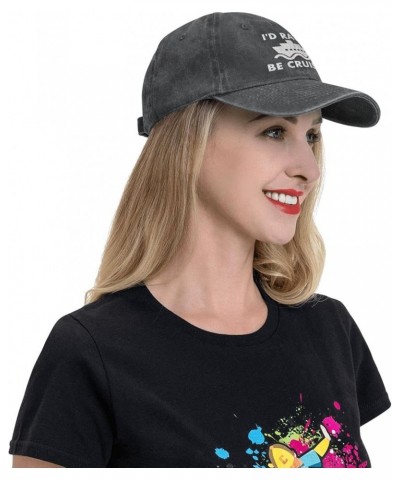 I'd Rather Be Cruising Slogan Cowboy Hats Unisex Adjustable Baseball Caps Black Black $12.16 Baseball Caps