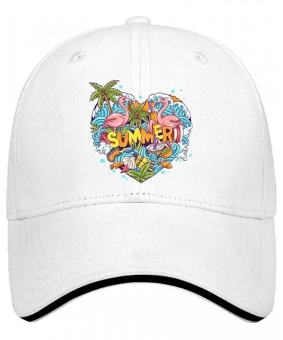 Baseball Caps Flamingo Summer Trucker Cap for Teen Vintage Denim Snapbacks for Gifts White $12.91 Baseball Caps