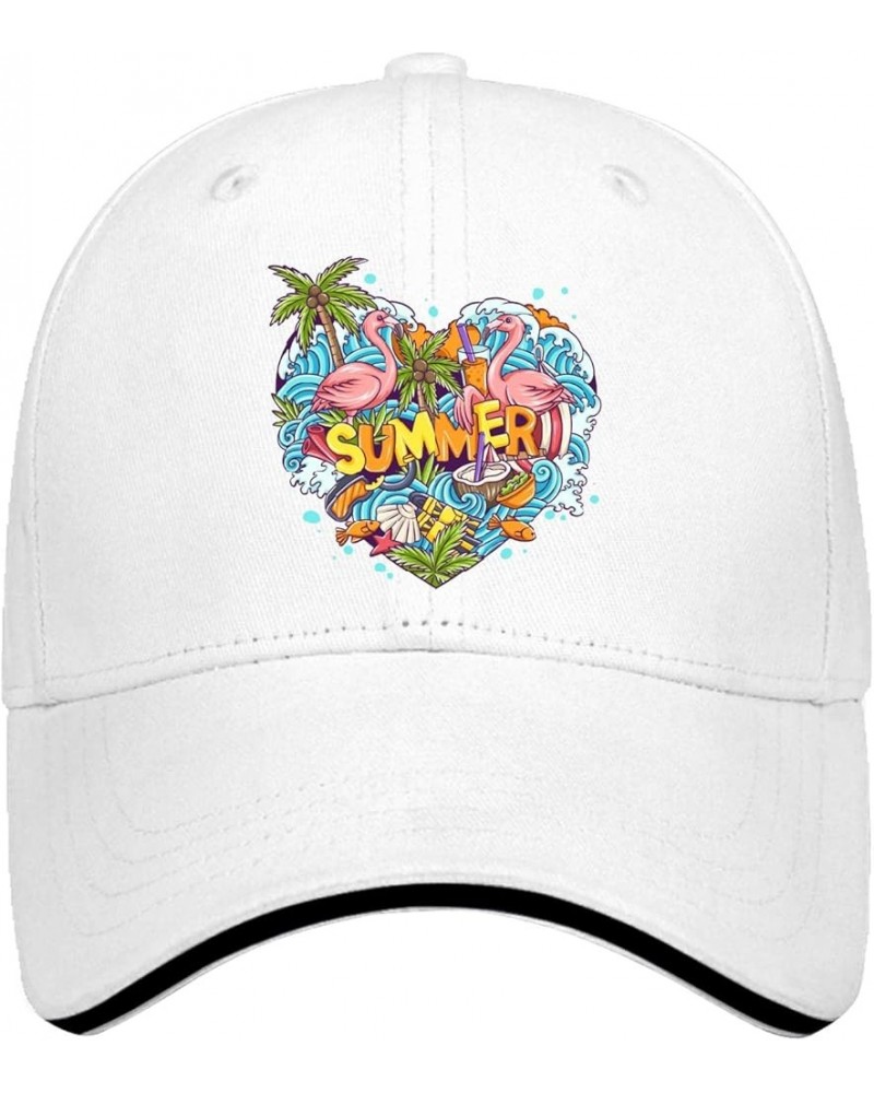 Baseball Caps Flamingo Summer Trucker Cap for Teen Vintage Denim Snapbacks for Gifts White $12.91 Baseball Caps