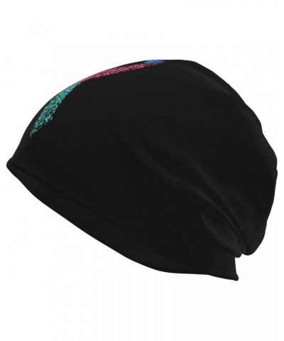 Thyroid Cancer Awareness Ribbon Chic & Cozy: Stylish Beanie Hats for Winter Comfort Black $11.19 Skullies & Beanies