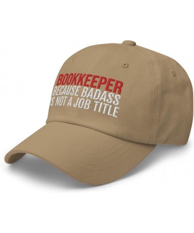 Bookkeeper Because Badass is Not A Job Title Embroidered Dad Hat Baseball Cap CPA Khaki $19.32 Baseball Caps