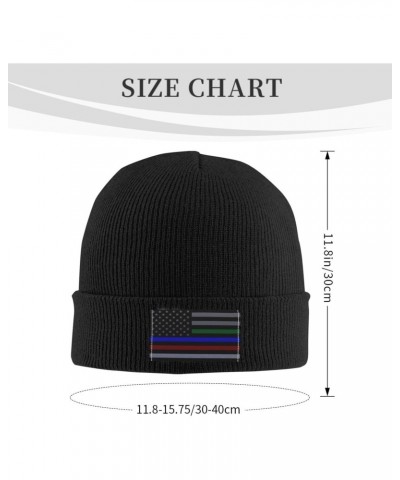 United States Thin Line Green-Blue-Red Flag Knitting Effect Beanie Hat for Men Women Soft Cozy Skull Cap Winter Warm Knit Hat...