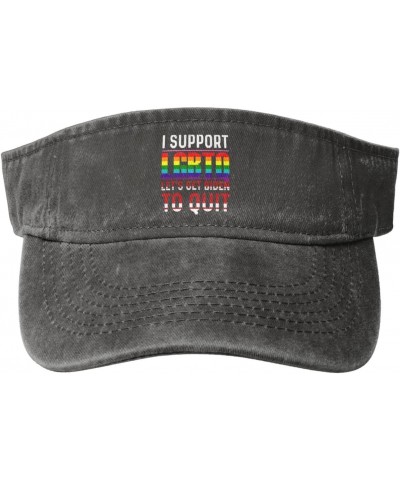 I Support LGBTQ Let's Get Biden to Quit Unisex Empty Top Sport Sun Visor Hats - Running, Outdoor Activities, Daily Caps Deep ...