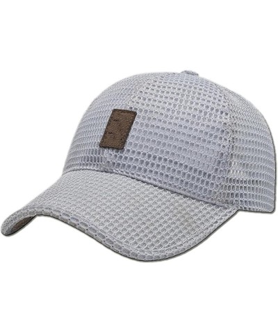 Summer Outdoor Casual Baseball Cap,Unisex Breathable Full Mesh Sports Cap,Adjustable Mesh Running Hat Light Grey $12.74 Baseb...