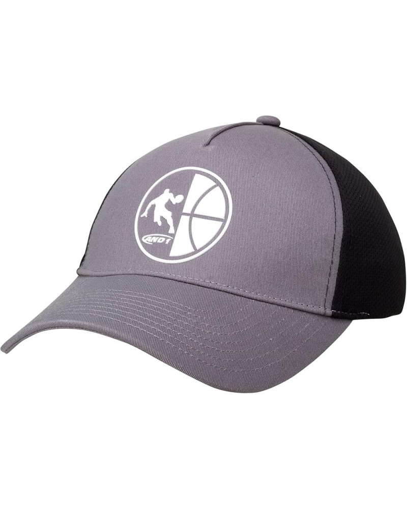 Men's Baseball Cap - Classic Basketball Flat Brim Hat Grey Trucker $9.87 Baseball Caps