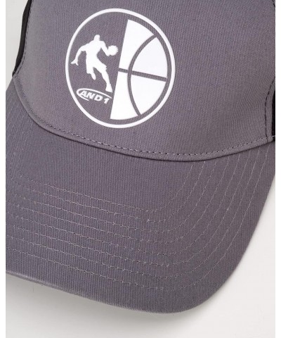 Men's Baseball Cap - Classic Basketball Flat Brim Hat Grey Trucker $9.87 Baseball Caps