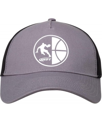 Men's Baseball Cap - Classic Basketball Flat Brim Hat Grey Trucker $9.87 Baseball Caps