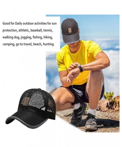 Summer Outdoor Casual Baseball Cap,Unisex Breathable Full Mesh Sports Cap,Adjustable Mesh Running Hat Light Grey $12.74 Baseb...