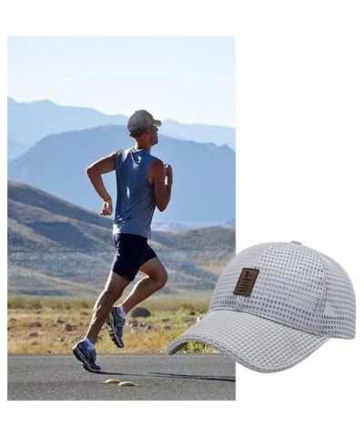 Summer Outdoor Casual Baseball Cap,Unisex Breathable Full Mesh Sports Cap,Adjustable Mesh Running Hat Light Grey $12.74 Baseb...