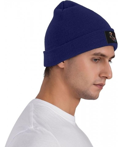 Beanie Hats Unisex Warm Winter Softknit Caps Hat Headwear Head Wrap Cap for Men Women Black Navy Blue $9.52 Skullies & Beanies