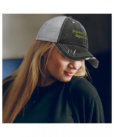 Distressed Trucker Hat Power Plant Operator Cotton Trucker Hats for Men & Women Black Gray Personalized Text Here $15.39 Base...