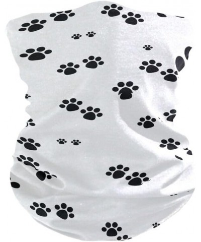 Acpiggto 2 Pieces Neck Warmer Snood Sports Neckerchief Bandana Neck Gaiter Scarves Face Covering Dog Cat Paw Footprints Cute ...