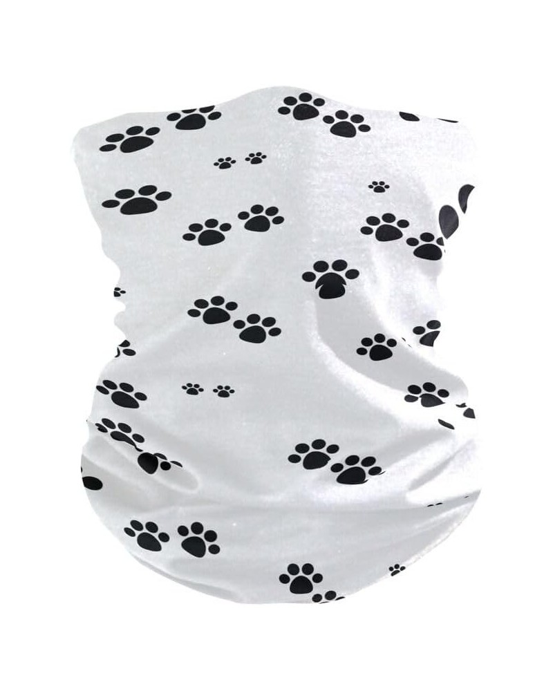 Acpiggto 2 Pieces Neck Warmer Snood Sports Neckerchief Bandana Neck Gaiter Scarves Face Covering Dog Cat Paw Footprints Cute ...