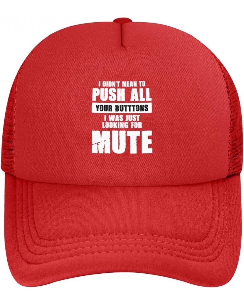 i Didn't Mean to Push All Unisex Baseball Hat Vintage Dad Hat Adjustable Red $10.46 Baseball Caps