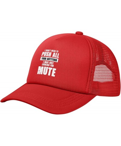 i Didn't Mean to Push All Unisex Baseball Hat Vintage Dad Hat Adjustable Red $10.46 Baseball Caps