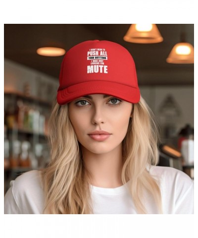 i Didn't Mean to Push All Unisex Baseball Hat Vintage Dad Hat Adjustable Red $10.46 Baseball Caps