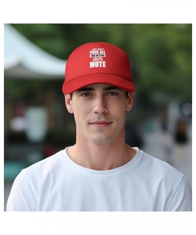 i Didn't Mean to Push All Unisex Baseball Hat Vintage Dad Hat Adjustable Red $10.46 Baseball Caps