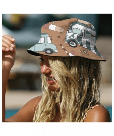 Cool Bucket Hats ice Cream Doodles Bucket Hats Sweet Flodable Womens Hat Swimming Pool Accessories for Dance Summer 1 $9.15 B...