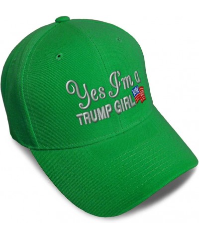 Baseball Cap Yes I'm A Trump Girl Woman Republican Dad Hats for Men and Women Kelly Green Design Only $11.07 Baseball Caps