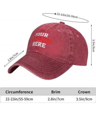 Custom Hat Add Your Text Photo Name Unisex Custom Cowboy Hat Classic Personalized Baseball Cap Sun Hat Red $9.33 Baseball Caps