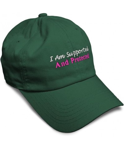 Soft Baseball Cap I Am Supported and Protected Cotton Dad Hats for Men & Women Forest Green $12.32 Baseball Caps