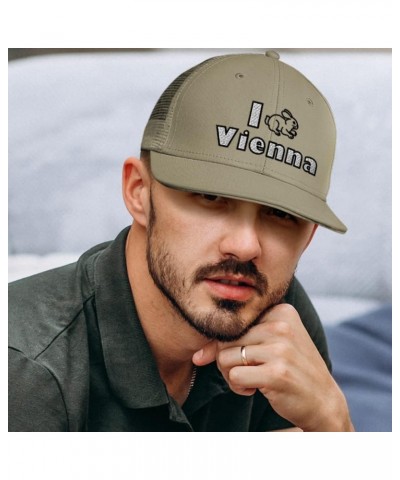 Custom Trucker Hat Baseball Cap I Rabbit Vienna Bunny Cotton Animal Dad Hats for Men & Women Grey Design Only $13.64 Baseball...