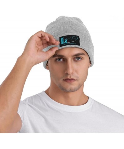 Hope for A Cure Agoraphobia Awareness Beanie Hat for Men Women Soft Cozy Skull Cap Winter Warm Knit Hats Gray $10.69 Skullies...