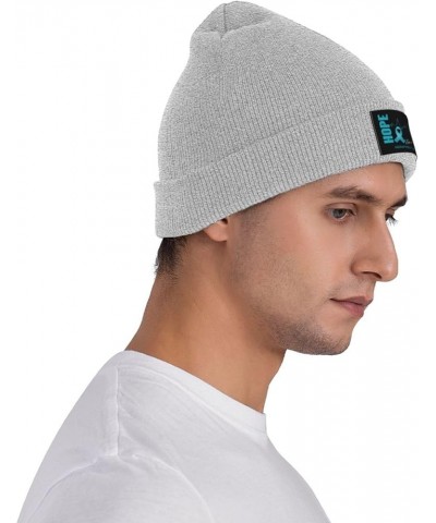 Hope for A Cure Agoraphobia Awareness Beanie Hat for Men Women Soft Cozy Skull Cap Winter Warm Knit Hats Gray $10.69 Skullies...