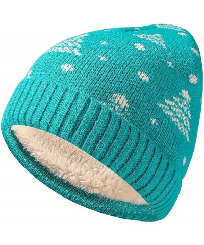 Women Men Winter Cap Autumn/Winter/Christmas Plush Thick Double Layer Warm Knitted Wool Hat Outdoor Headwear Blue $11.63 Skul...