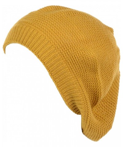 BYOS Women's Chic Lightweight Soft Solid Waffle Knit Beret Beanie Hat Cap Mustard Yellow $13.67 Berets