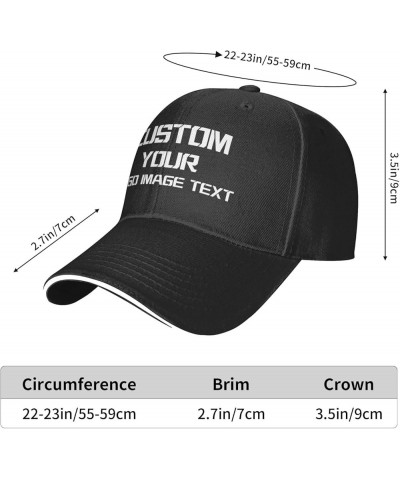 Custom Baseball Caps for Woman Man Design Your Own Images Personalized Hat Perfect for Sports Hiking Exercise Baseball Black ...