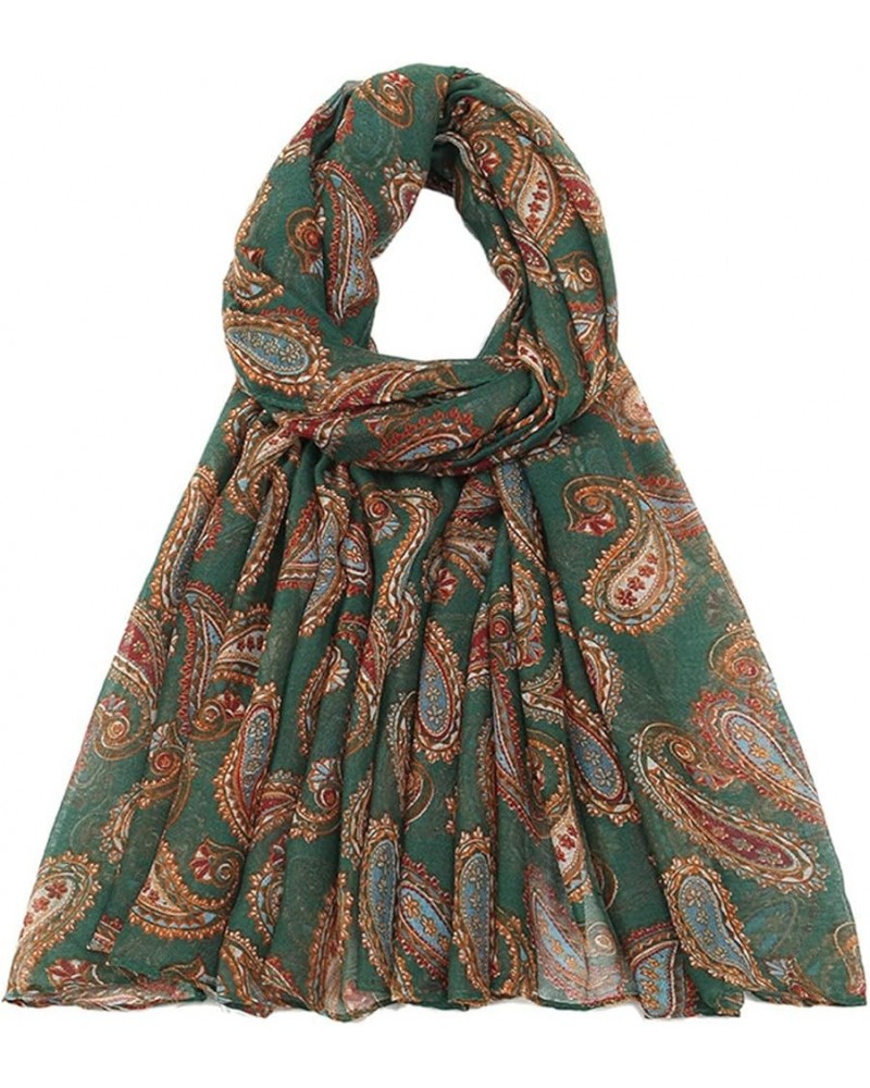 Flower Prints Scarf for Women Lightweight Fashion for Fall Winter Scarves Shawl Wrap Green $7.01 Scarves