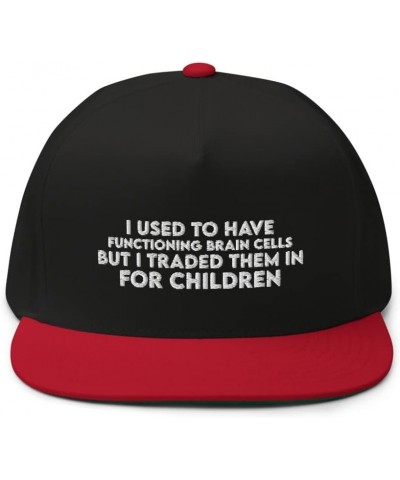 Sarcastic New Mom I Used to Have Brain Cells Funny Parents Hat Black/ Red $17.58 Baseball Caps