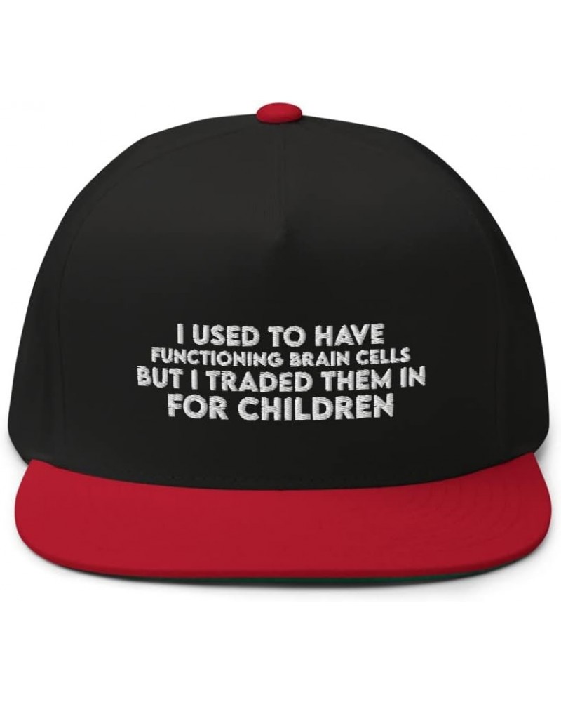 Sarcastic New Mom I Used to Have Brain Cells Funny Parents Hat Black/ Red $17.58 Baseball Caps