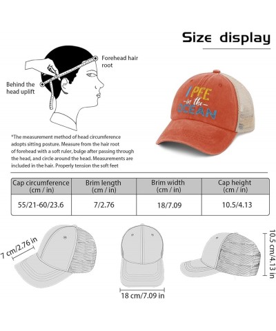 I Pee in The Ocean hat for Mens with Design Cap for Womens Cycling Cap with Design for Drivers Saffron $10.10 Baseball Caps