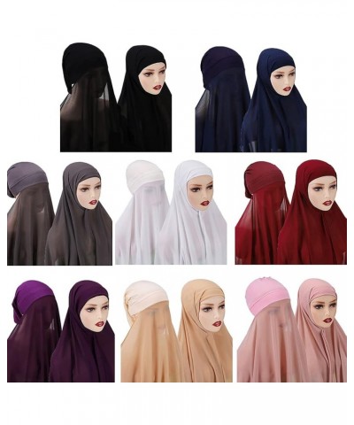 For Head Wrap Scarf Stretch Hijabs Islamic Headwear For Middle East Clothing Accessories Woman And Girls Musli B $10.18 Scarves