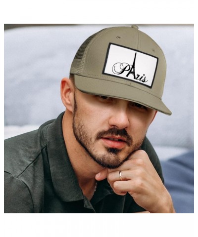 Patch Hat Trucker Baseball Cap Paris Miscelaeous Image Dad Hat for Men & Women Navy White Stripes Circle Patch $14.81 Basebal...