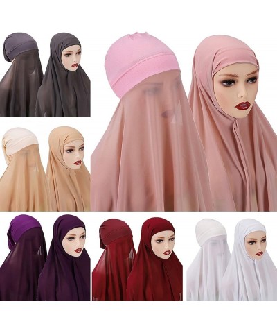 For Head Wrap Scarf Stretch Hijabs Islamic Headwear For Middle East Clothing Accessories Woman And Girls Musli B $10.18 Scarves