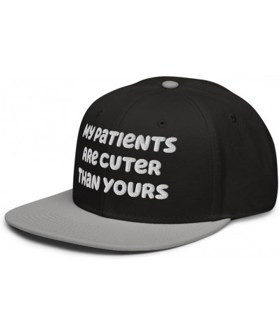 Vet Tech Snapback Hat, My Patients are Cuter Than Yours- Embroidery Gray / Black / Black $21.11 Baseball Caps