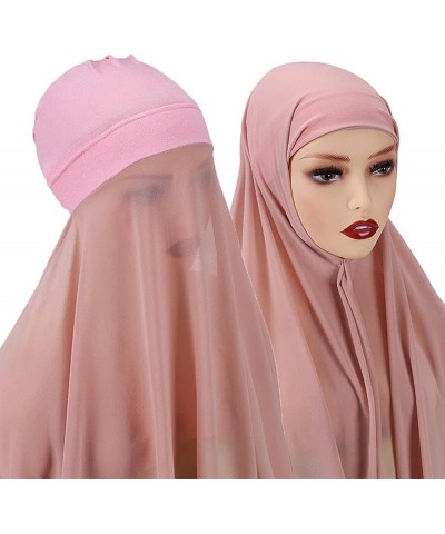 For Head Wrap Scarf Stretch Hijabs Islamic Headwear For Middle East Clothing Accessories Woman And Girls Musli B $10.18 Scarves