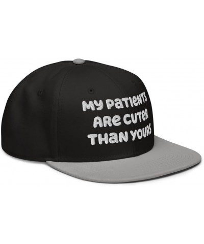 Vet Tech Snapback Hat, My Patients are Cuter Than Yours- Embroidery Gray / Black / Black $21.11 Baseball Caps