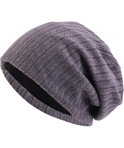 Womens Winter Double Layer Colorblocking Warm Mens and Womens Hats Fashion Couples Pullover Caps Curling Cold Dark Gray 3 $10...