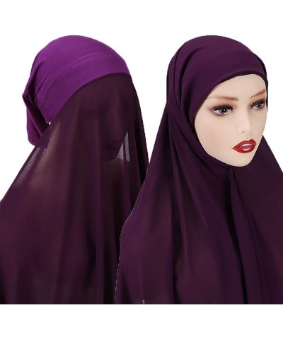 For Head Wrap Scarf Stretch Hijabs Islamic Headwear For Middle East Clothing Accessories Woman And Girls Musli B $10.18 Scarves