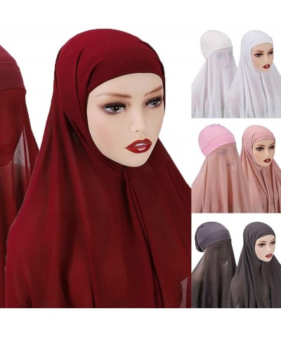 For Head Wrap Scarf Stretch Hijabs Islamic Headwear For Middle East Clothing Accessories Woman And Girls Musli B $10.18 Scarves