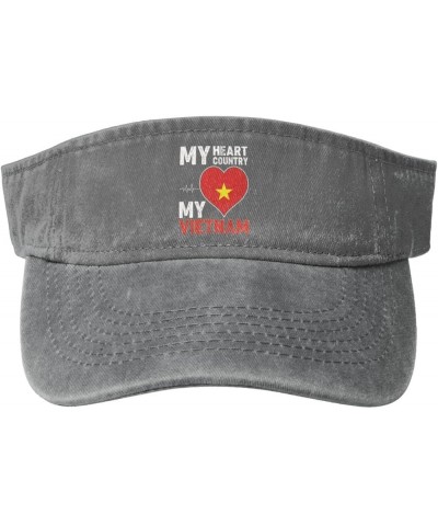 My Heart My Country My Vietnam Sun Visor Hats for Women Men Sun Hat Vintage Golf Hat Adjustable Baseball Cap Gray $13.37 Sun ...