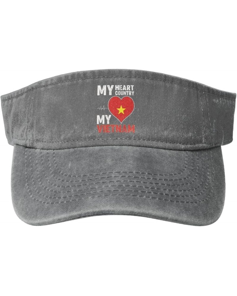 My Heart My Country My Vietnam Sun Visor Hats for Women Men Sun Hat Vintage Golf Hat Adjustable Baseball Cap Gray $13.37 Sun ...