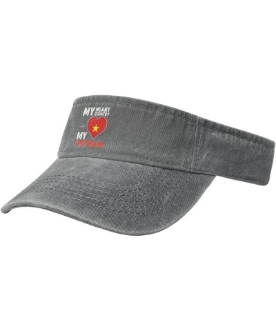 My Heart My Country My Vietnam Sun Visor Hats for Women Men Sun Hat Vintage Golf Hat Adjustable Baseball Cap Gray $13.37 Sun ...